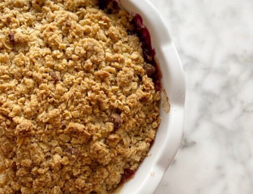 PEACH, PLUM + BLUEBERRY CRUMBLE